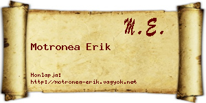 Motronea Erik névjegykártya